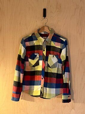 Topo Designs Mountain Shirt Jacket W's small multi-colored block plaid